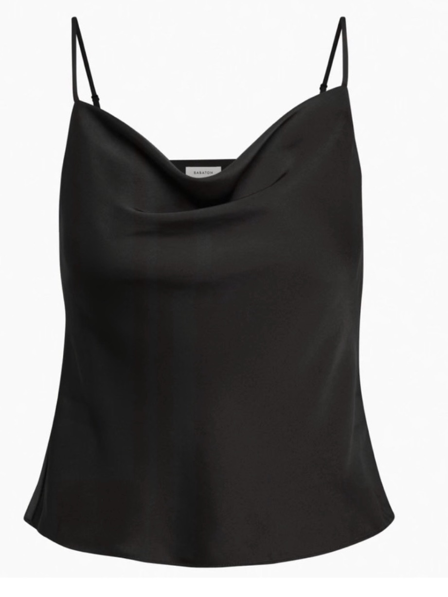 Aritzia Black Cowl-Neck Camisole